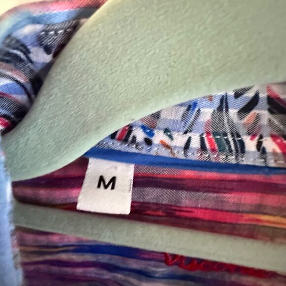 Mens Viscontt Black multi-color button down top size medium - Picture 4 of 7